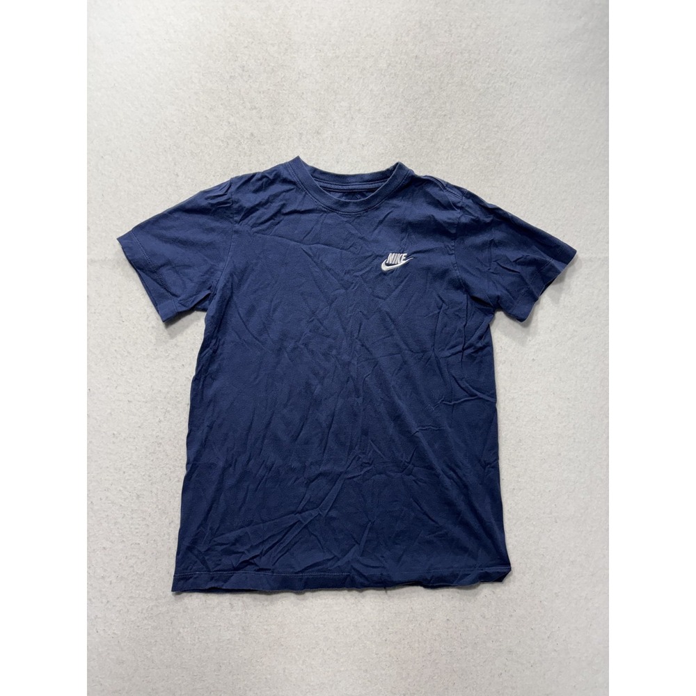 Nike Shirt Kids Large Blue The Nike Tee Small Swoosh Logo Crew Neck Casual